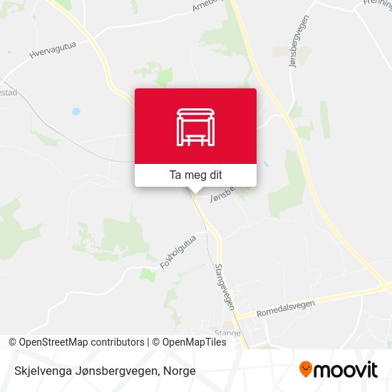 Skjelvenga Jønsbergvegen kart