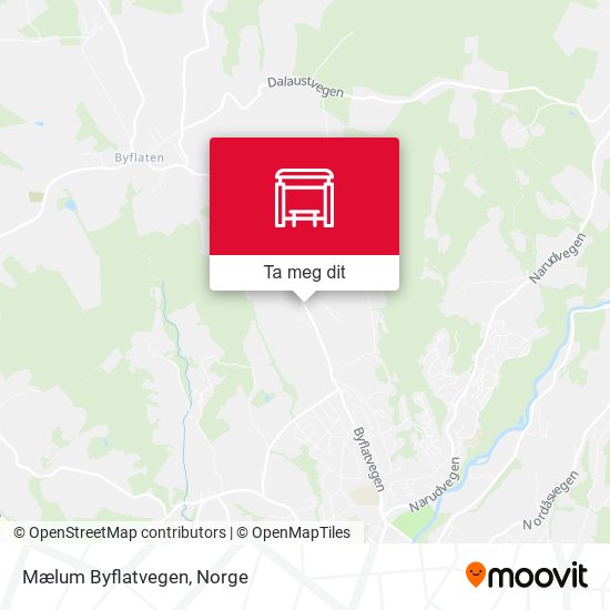 Mælum Byflatvegen kart