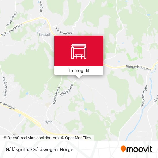 Gålåsgutua/Gålåsvegen kart
