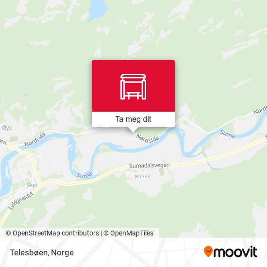 Telesbøen kart