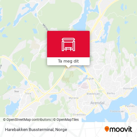Harebakken Bussterminal kart