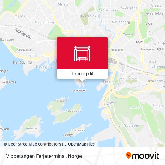Vippetangen Ferjeterminal kart