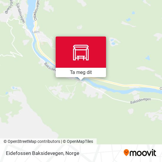 Eidefossen Baksidevegen kart