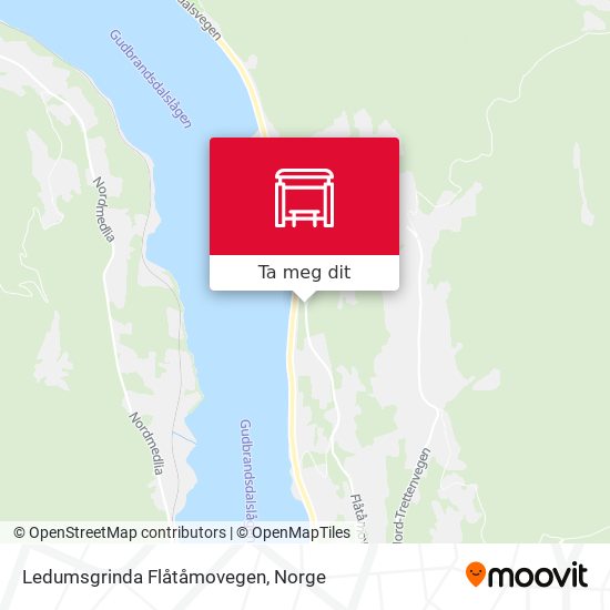 Ledumsgrinda Flåtåmovegen kart