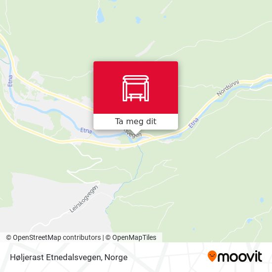 Høljerast Etnedalsvegen kart