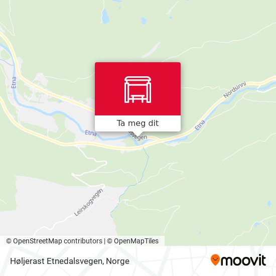 Høljerast Etnedalsvegen kart