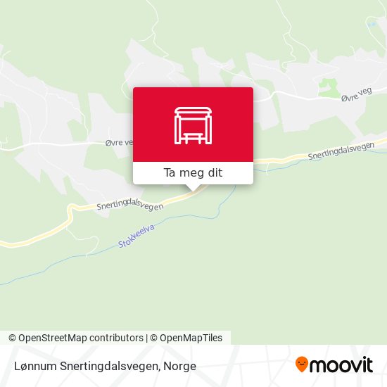 Lønnum Snertingdalsvegen kart