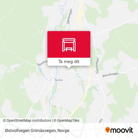 Østvollvegen Grimåsvegen kart