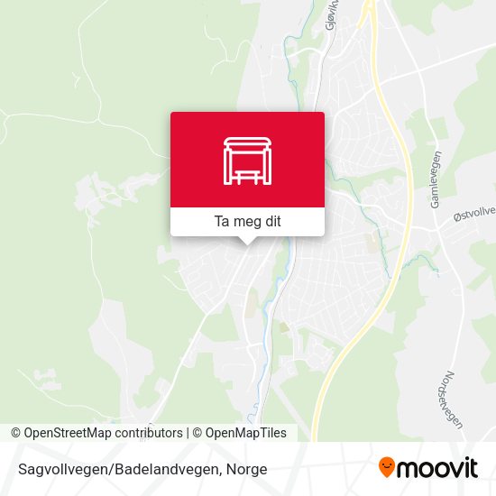 Sagvollvegen/Badelandvegen kart