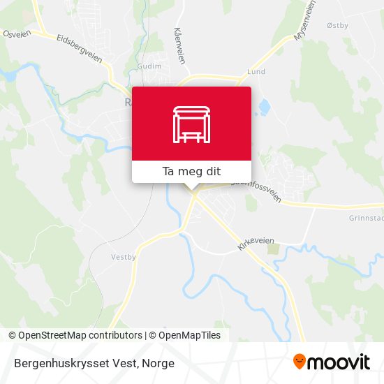 Bergenhuskrysset Vest kart