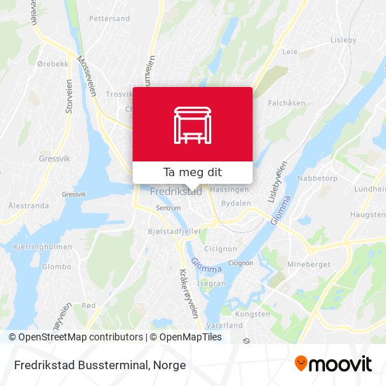 Fredrikstad Bussterminal kart