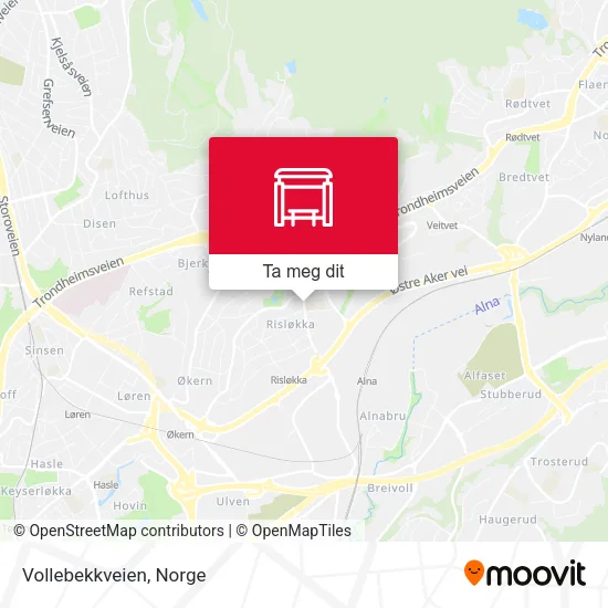 Vollebekkveien kart