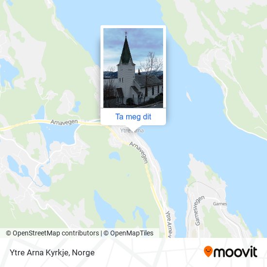 Ytre Arna Kyrkje kart