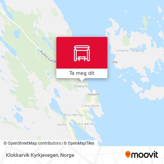 Klokkarvik Kyrkjevegen kart