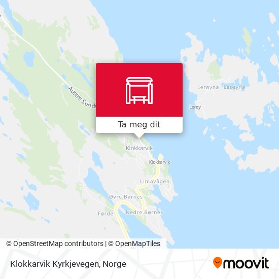 Klokkarvik Kyrkjevegen kart