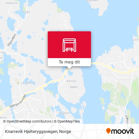 Knarrevik Hjelteryggsvegen kart