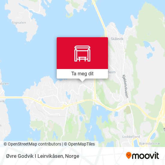 Øvre Godvik I Leirvikåsen kart