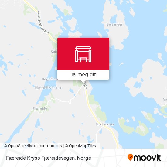 Fjæreide Kryss Fjæreidevegen kart