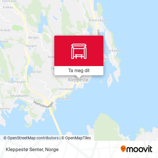 Kleppestø Senter kart