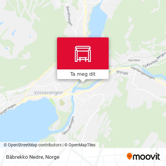 Båbrekko Nedre kart