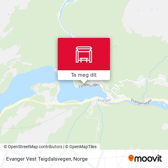 Evanger Vest Teigdalsvegen kart