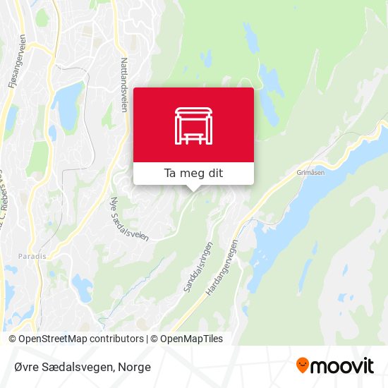 Øvre Sædalsvegen kart