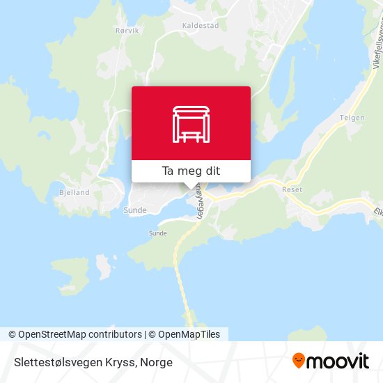 Slettestølsvegen Kryss kart