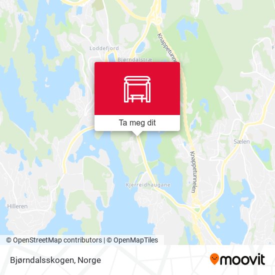 Bjørndalsskogen kart