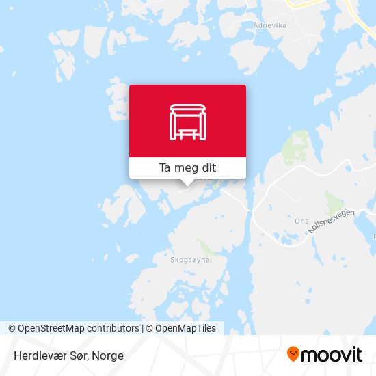 Herdlevær Sør kart