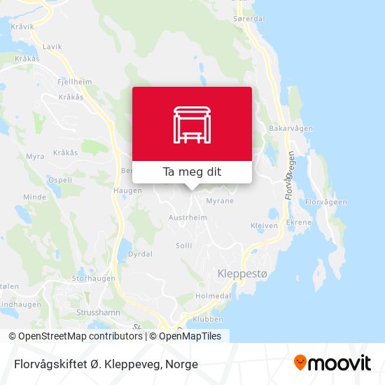 Florvågskiftet Ø. Kleppeveg kart