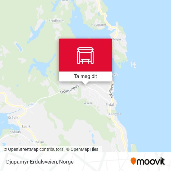 Djupamyr Erdalsveien kart