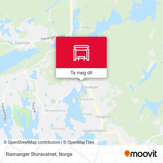Ravnanger Storavatnet kart