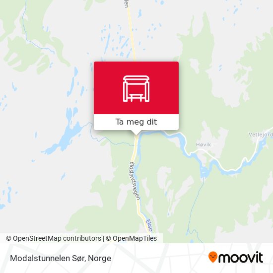 Modalstunnelen Sør kart