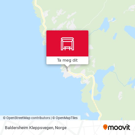 Baldersheim Kleppsvegen kart