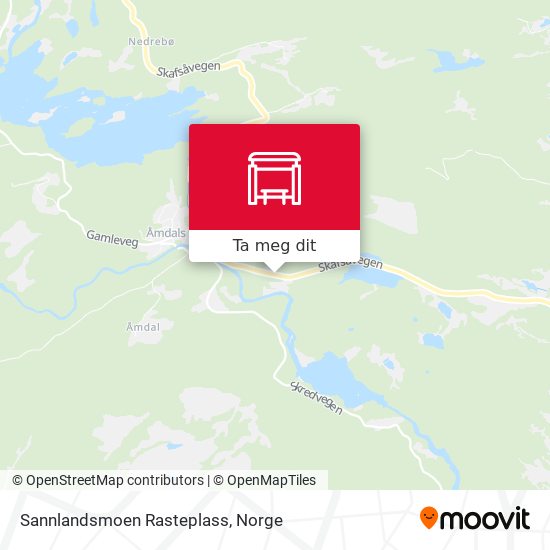 Sannlandsmoen Rasteplass kart
