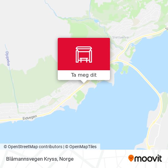 Blåmannsvegen Kryss kart