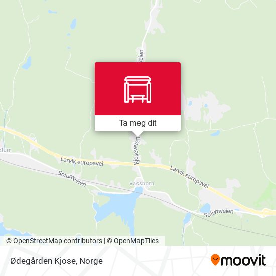 Ødegården Kjose kart