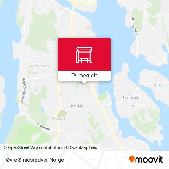 Øvre Smidsrødvei kart