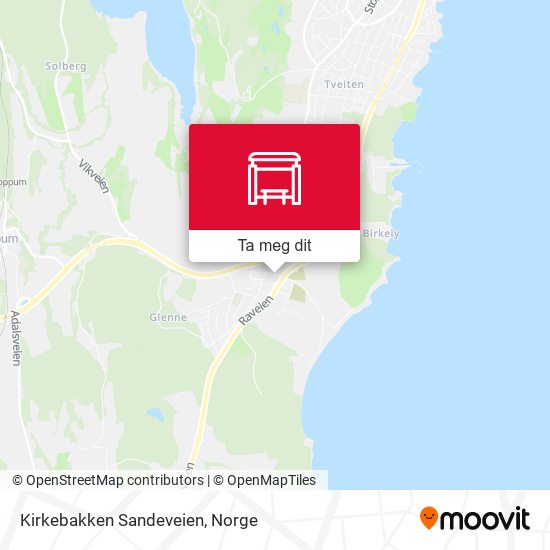 Kirkebakken Sandeveien kart