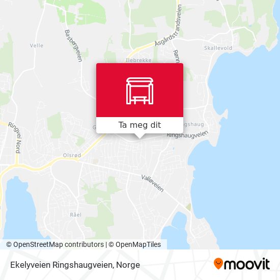 Ekelyveien Ringshaugveien kart