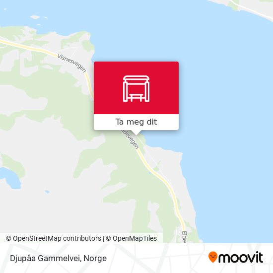 Djupåa Gammelvei kart