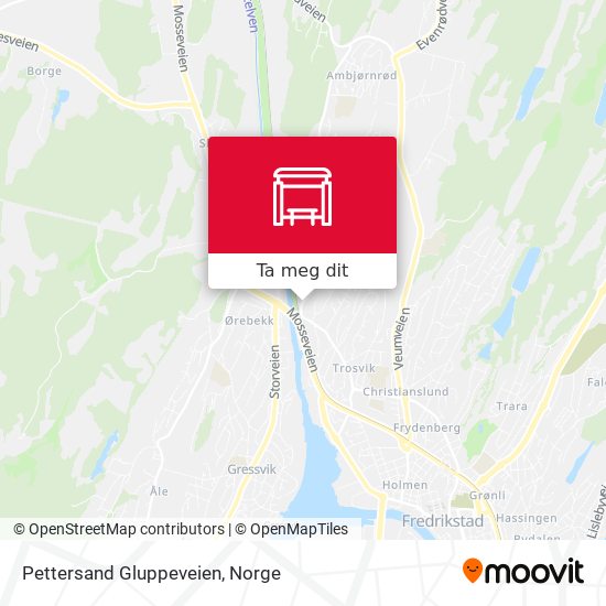 Pettersand Gluppeveien kart