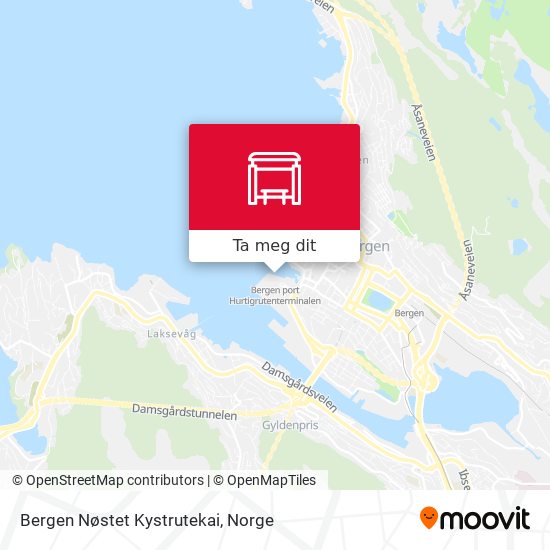 Bergen Nøstet Kystrutekai kart