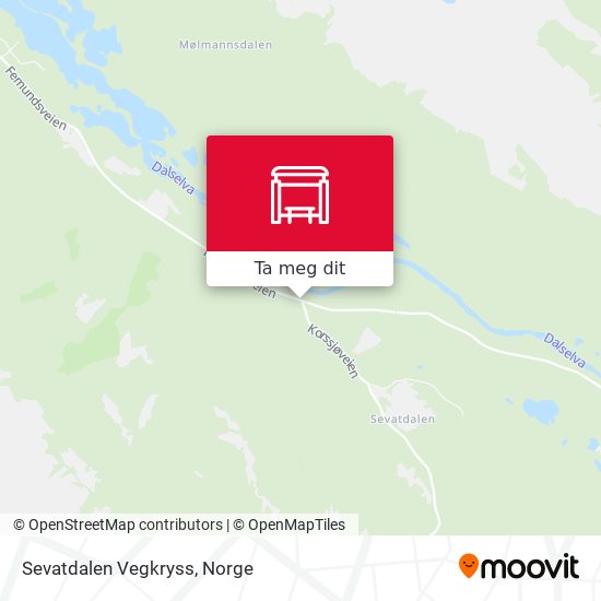 Sevatdalen Vegkryss kart