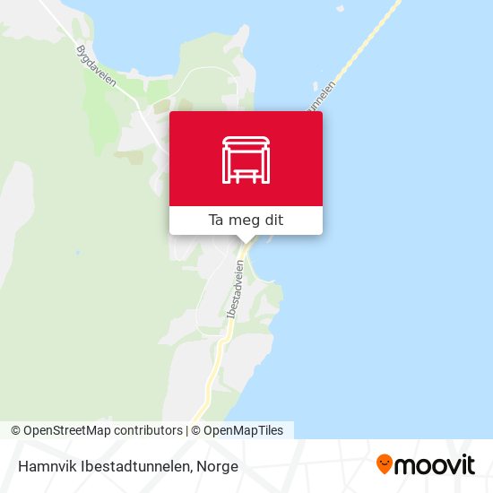 Hamnvik Ibestadtunnelen kart