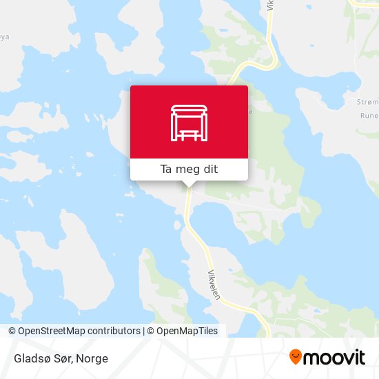 Gladsø Sør kart