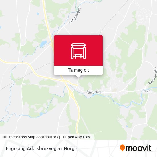 Engelaug Ådalsbrukvegen kart
