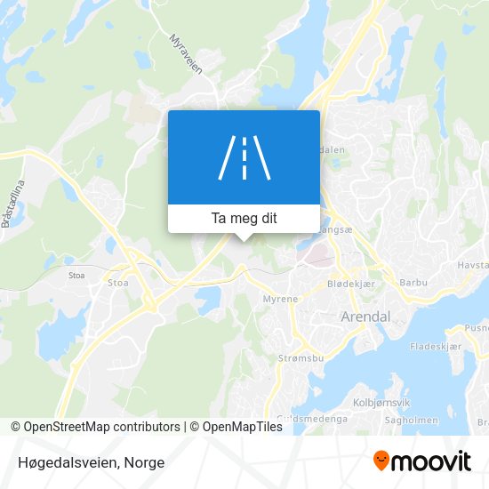 Høgedalsveien kart