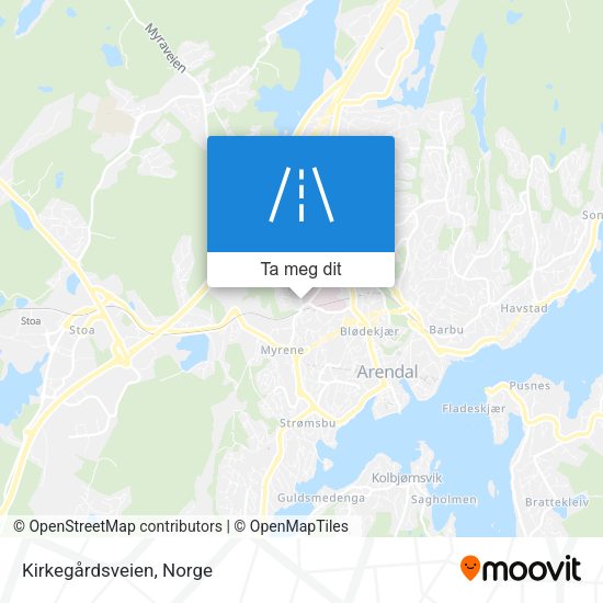 Kirkegårdsveien kart