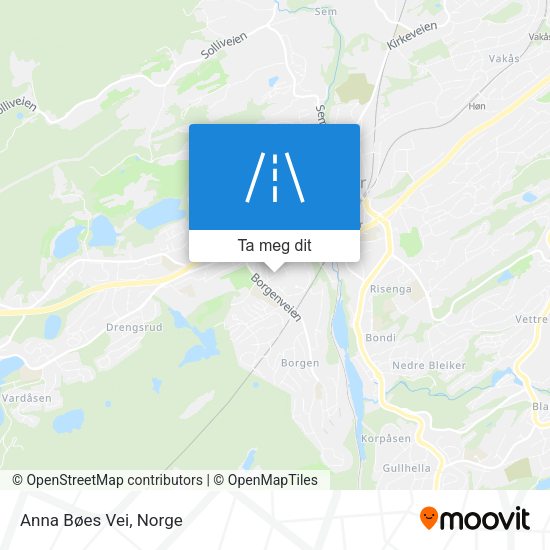 Anna Bøes Vei kart
